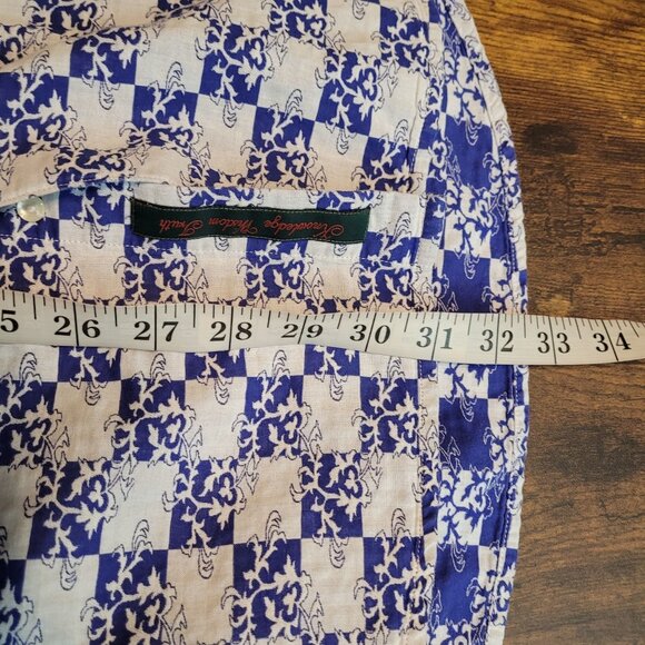 Robert Graham Button Front Shirt 2XL Blue White Multi Preppy - Picture 11 of 12